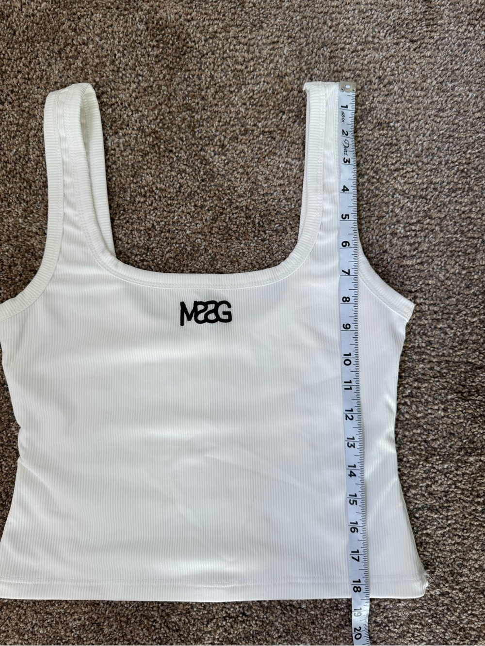 Missguided White Ribbed Logo Tank - Picture 5 of 7